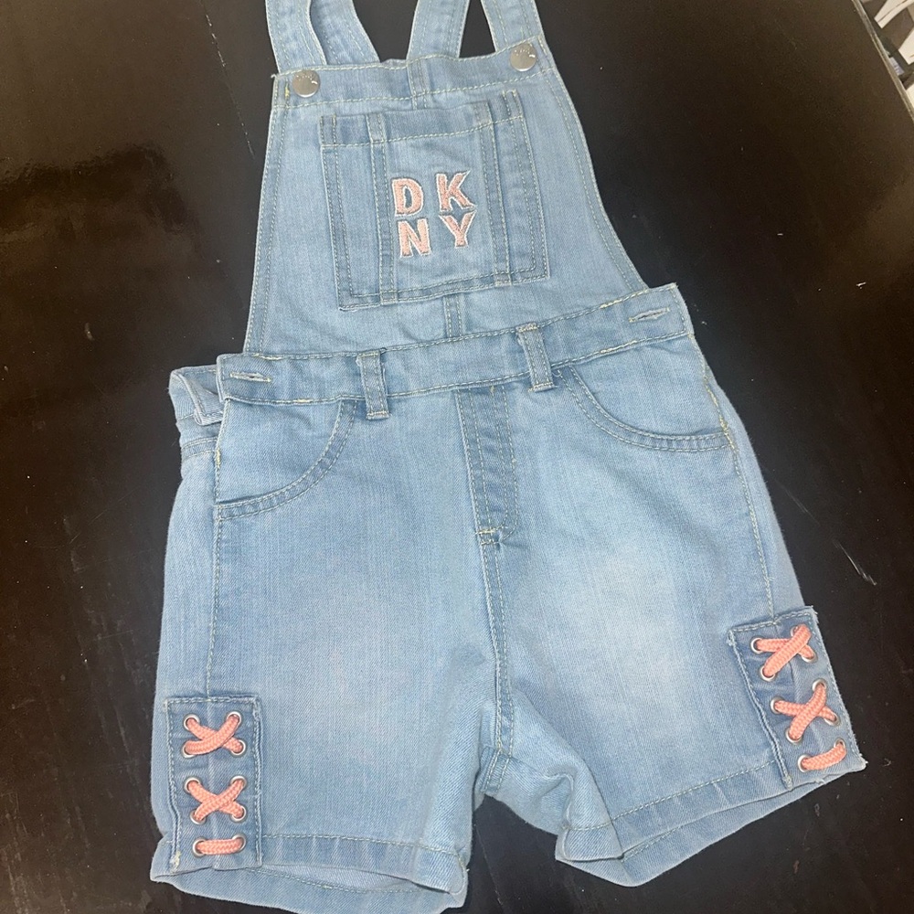 DKNY Light Blue Overalls with Pink Details